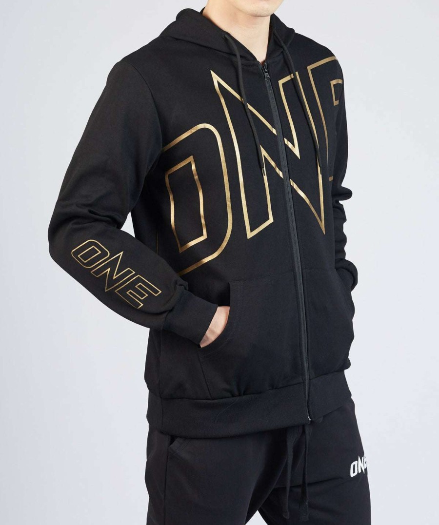 Hoodies * | One World Champion Walkout Zip Hoodie (Black/Gold) Promotion