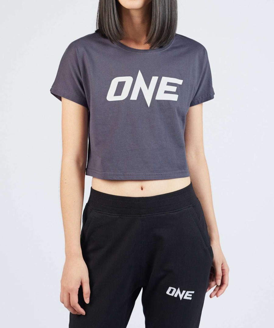 Logo Tee * | One Denim Blue Logo Crop Tee Bestsellers