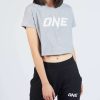 Logo Tee * | One Heather Gray Logo Crop Tee New Threads