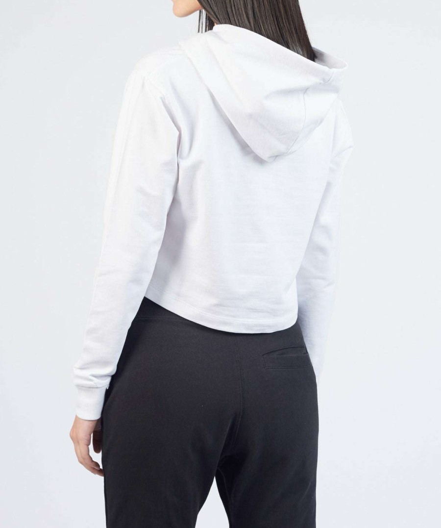 Hoodies * | Empowered Crop Hoodie (White) Fashionable