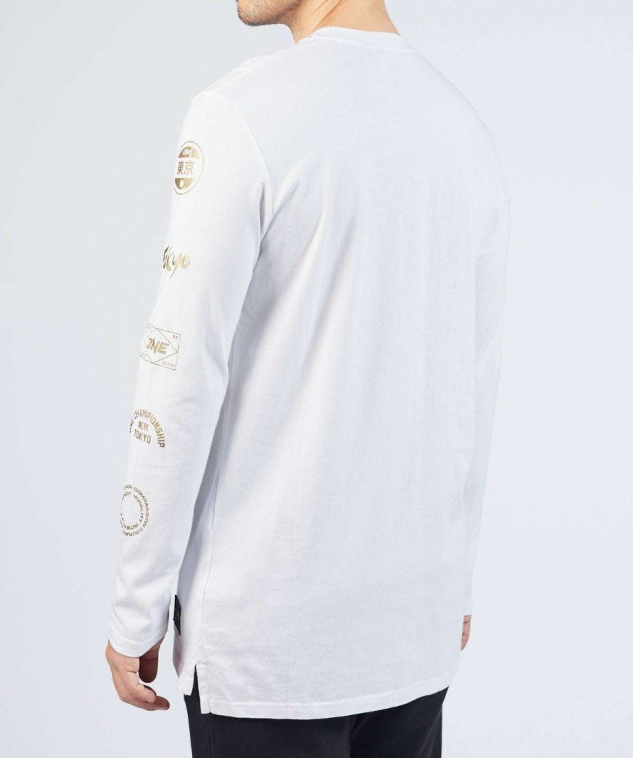 Logo Tee * | One Dragon Logo Tokyo Long Sleeve Tee (White) Top Sellers