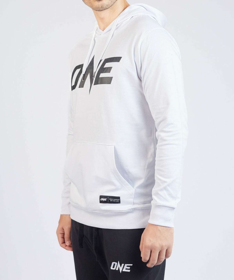 Hoodies * | One White Logo Pullover Hoodie High Quality