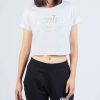 Logo Tee * | Muay Thai Silver Typography Crop Tee Best Price