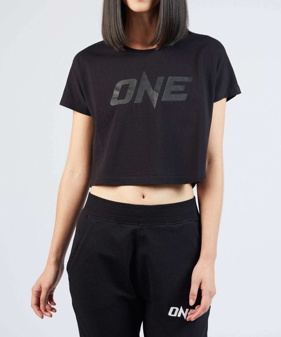 Logo Tee * | One Black Logo Crop Tee Fashionable