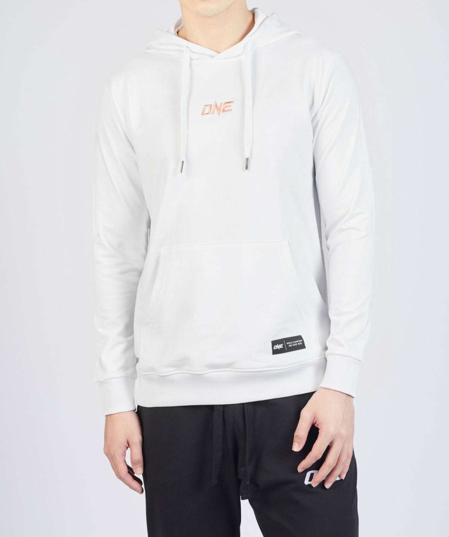 Hoodies * | One Signature Logo Pullover Hoodie (White) New Threads